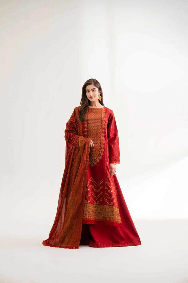 3 Piece – Printed Embroidered Suit – NS42501912