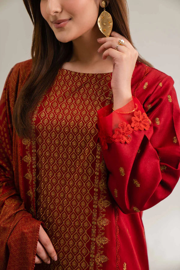 3 Piece – Printed Embroidered Suit – NS42501912
