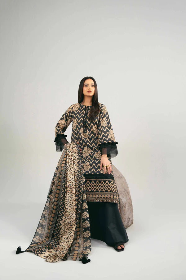 3 Piece – Printed Embroidered Suit – NS42502016