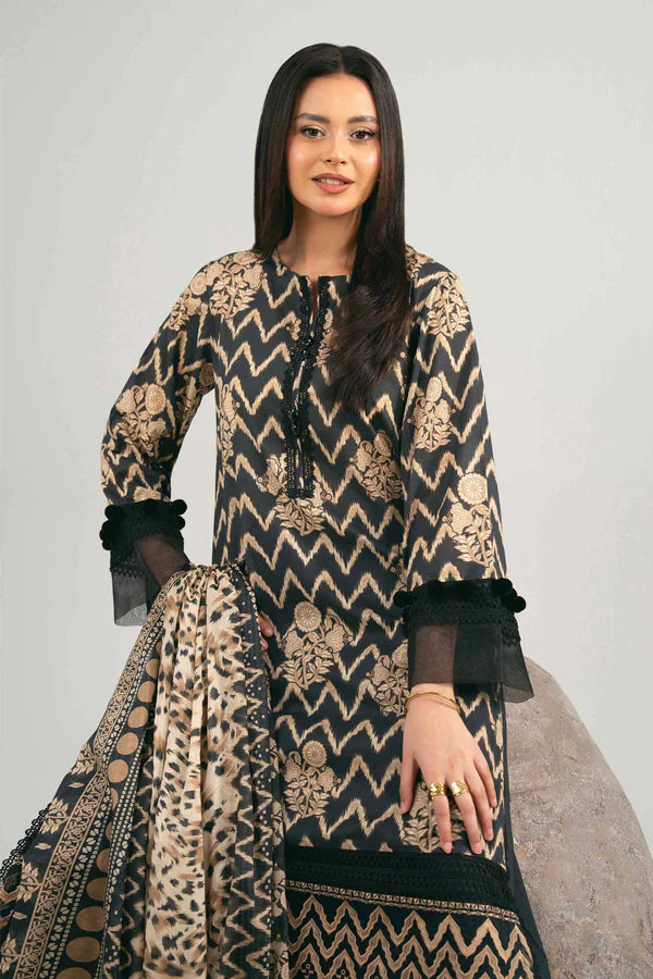 3 Piece – Printed Embroidered Suit – NS42502016
