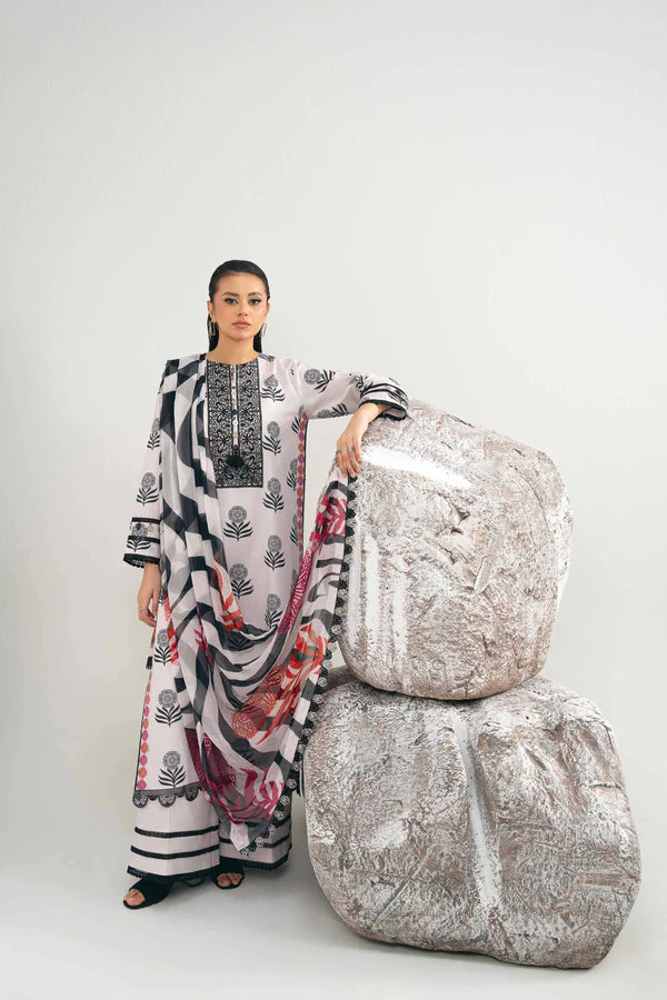 3 Piece – Printed Embroidered Suit – NS42502033
