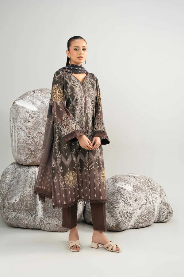 3 Piece – Digital Printed Embroidered Suit – NS42502038