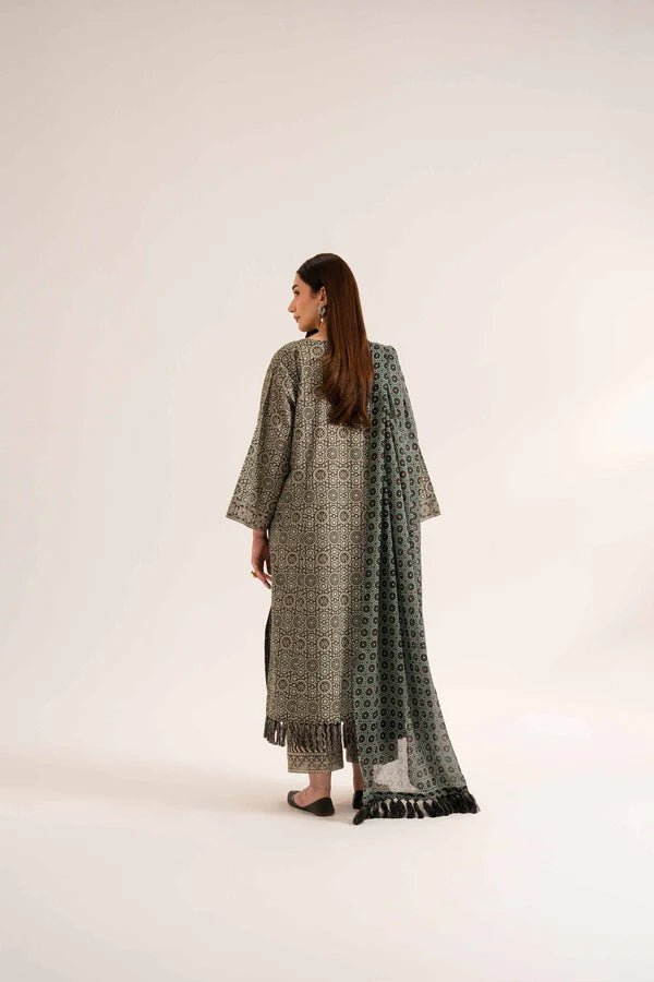 3 Piece – Printed Embroidered Suit – NS42519179