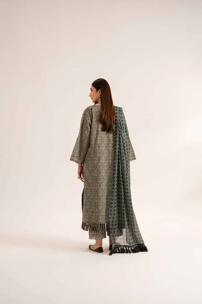3 Piece – Printed Embroidered Suit – NS42519179