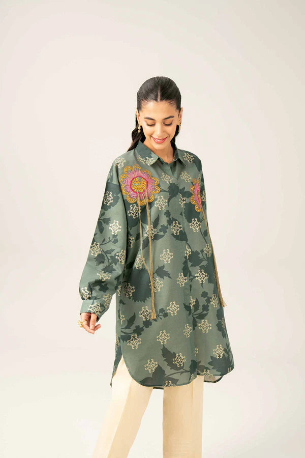 Printed Embroidered Tunic – NSFE25-88