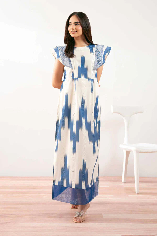 Printed Embroidered Dress – NSFS25-30