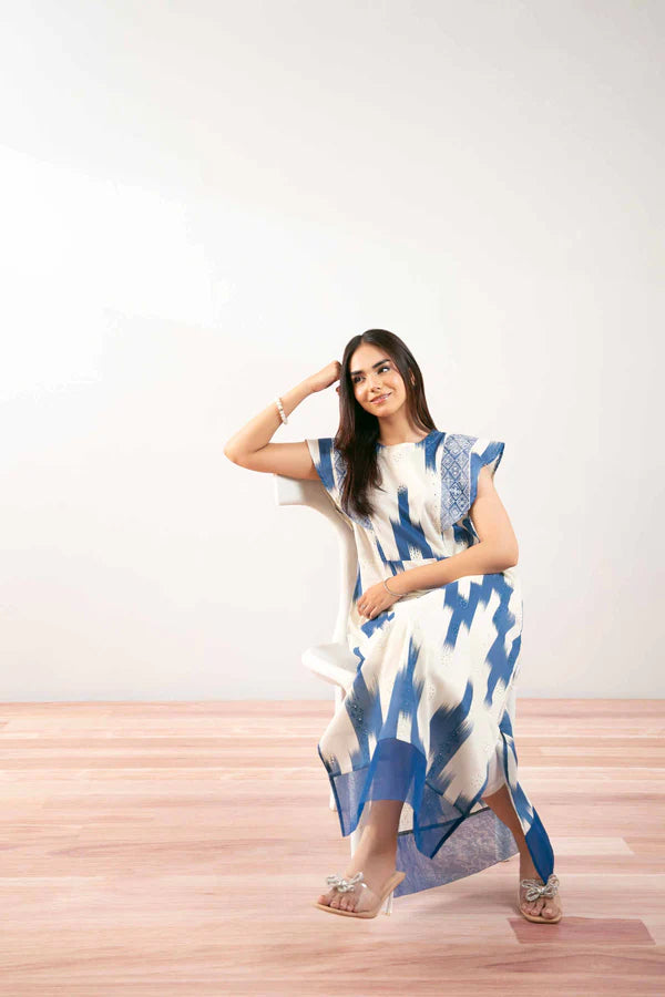 Printed Embroidered Dress – NSFS25-30
