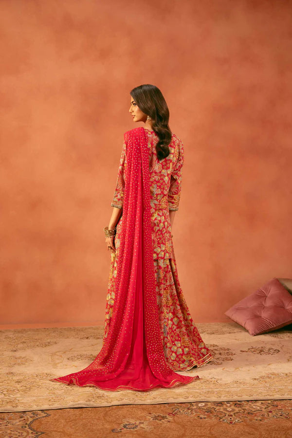 3 Piece – Printed Embroidered Suit – NSKFE25-166