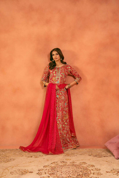 3 Piece – Printed Embroidered Suit – NSKFE25-166