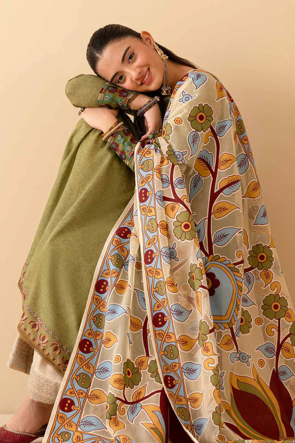 2 Piece – Printed Embroidered Suit – NSPE25-314