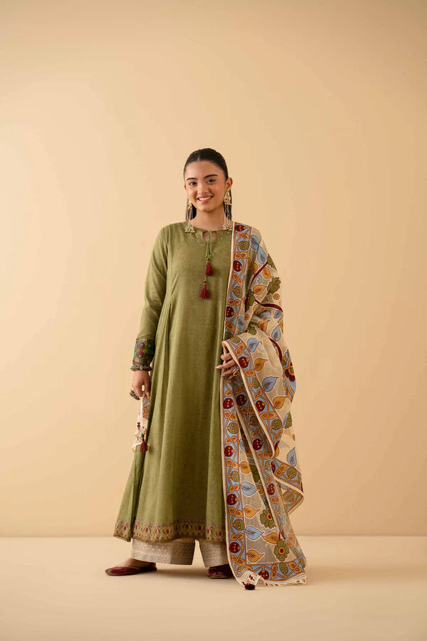 2 Piece – Printed Embroidered Suit – NSPE25-314