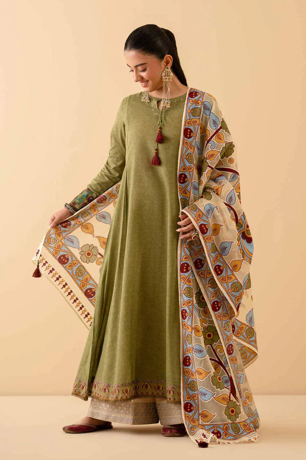 2 Piece – Printed Embroidered Suit – NSPE25-314