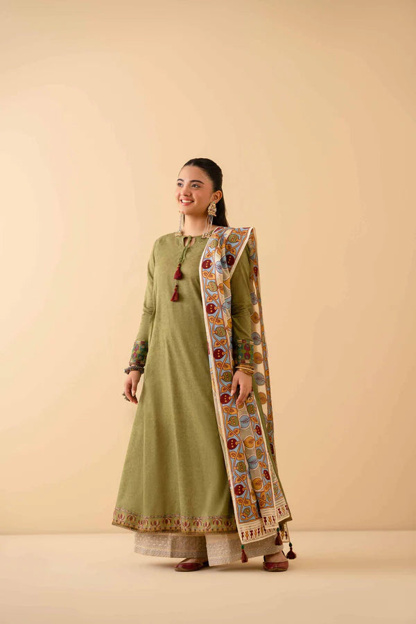 2 Piece – Printed Embroidered Suit – NSPE25-314