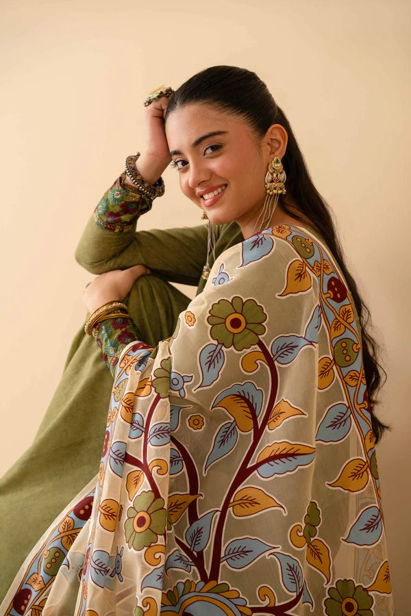 2 Piece – Printed Embroidered Suit – NSPE25-314