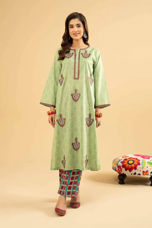 2 Piece – Printed Embroidered Suit – NSPE25-486 (FOLK ART)