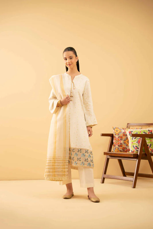 3 Piece – Embroidered Suit – NSPE25-496