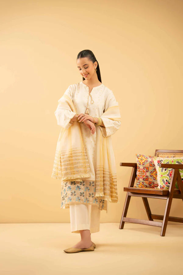 3 Piece – Embroidered Suit – NSPE25-496