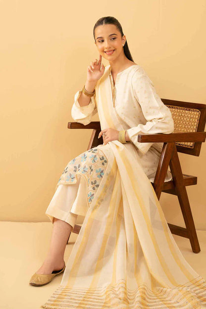 3 Piece – Embroidered Suit – NSPE25-496