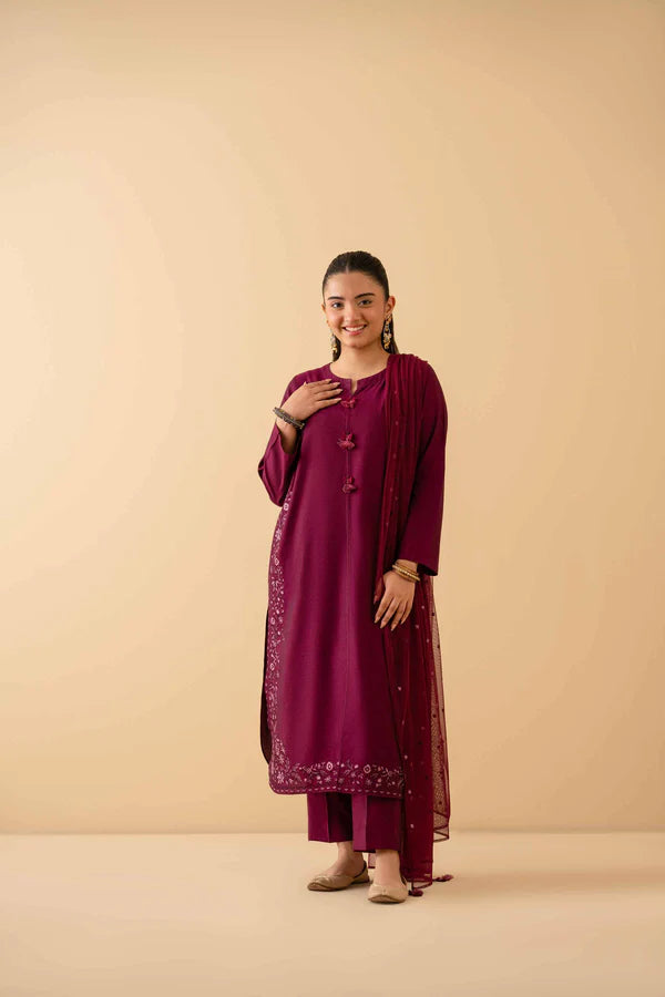 3 Piece – Embroidered Suit – NSPE25-509 (KALAM KARI)