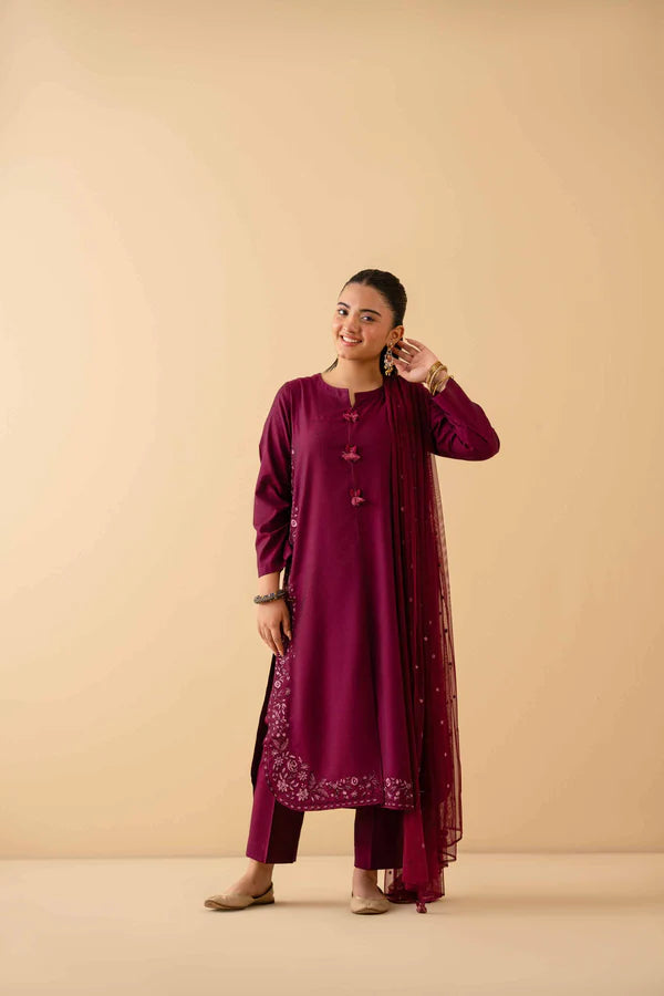 3 Piece – Embroidered Suit – NSPE25-509 (KALAM KARI)