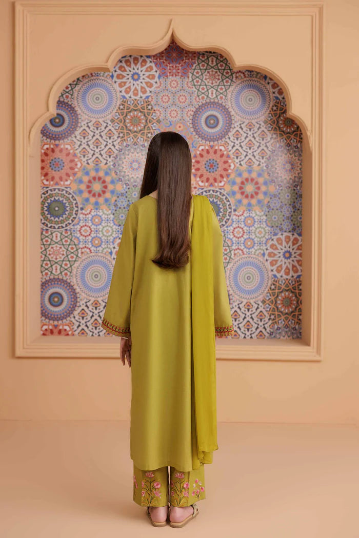3 Piece – Printed Embroidered Suit – PS25-196 MOROCCAN