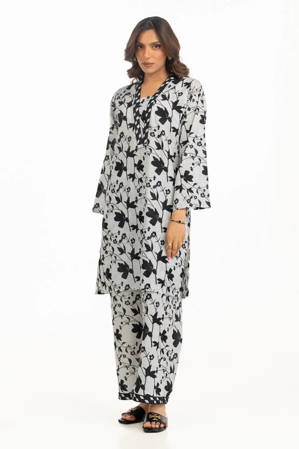 Cotton Printed Vertical Stripe Co-Ord Set IDIPST-44468