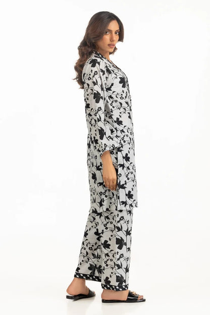 Cotton Printed Vertical Stripe Co-Ord Set IDIPST-44468