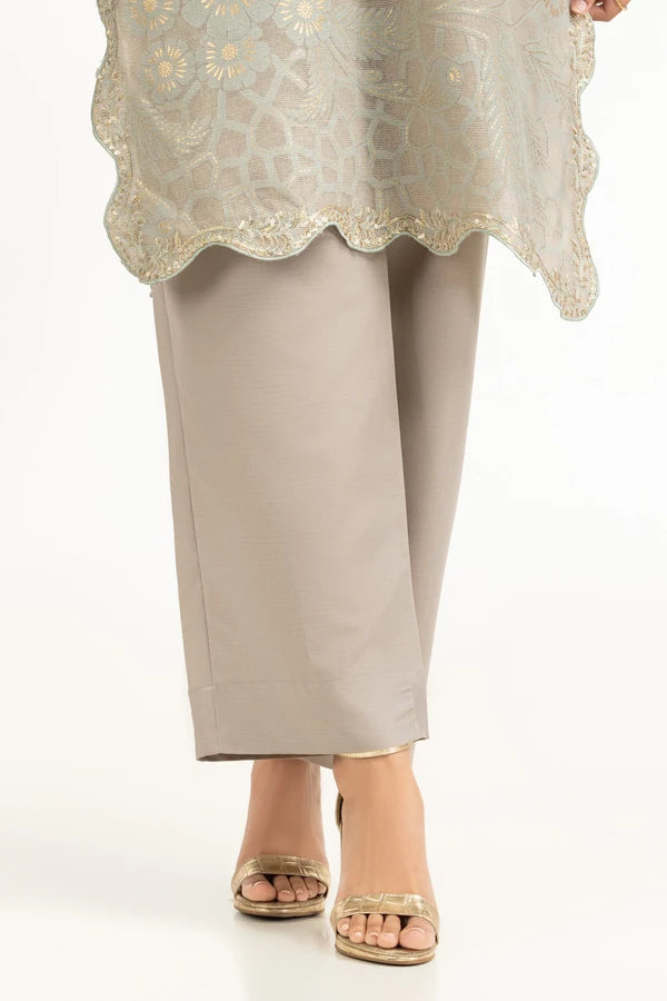 Poly Net Burnout Embroidered Shirt And Trouser IDIPST-44332
