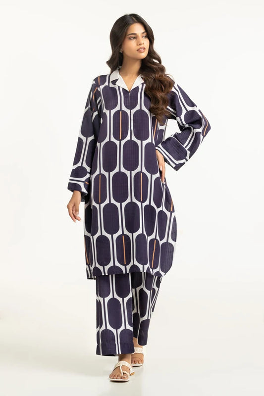 Textured Dobby Printed Co-Ord Set IDIPST-44686