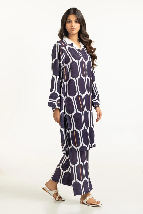 Textured Dobby Printed Co-Ord Set IDIPST-44686
