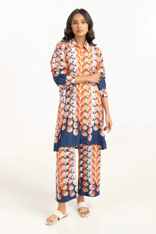 Textured Dobby Printed Co-Ord Set IDIPST-44687