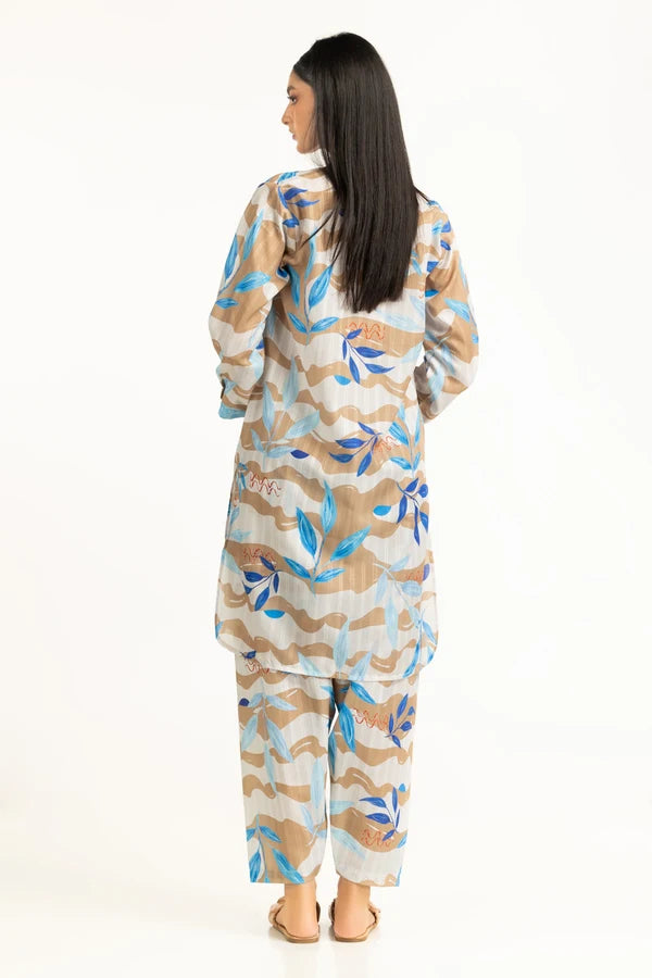 Textured Dobby Printed Co-Ord Set IDIPST-44800