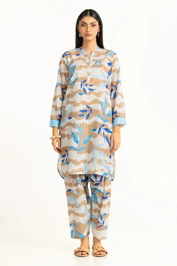 Textured Dobby Printed Co-Ord Set IDIPST-44800